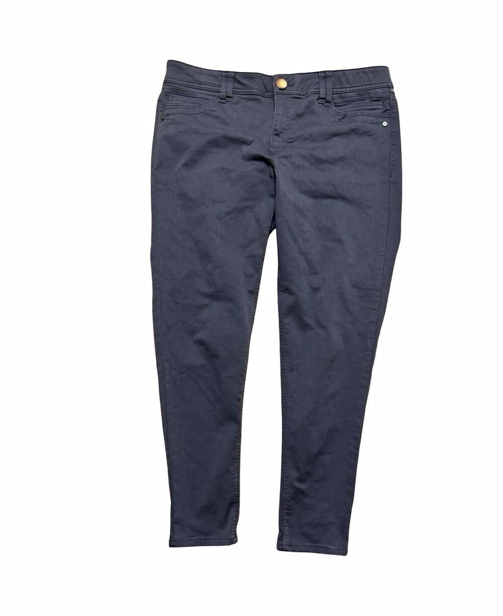 Democracy Solid Gray Flat Front Pants Button Closure Cotton Blend Women 14